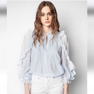 Zadig And Voltaire Timmy Tomboy Shirt In Lilac Size Small